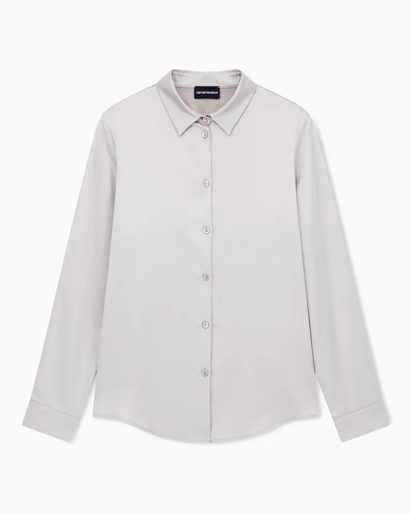 Emporio Armani Hemd aus Satin-Crêpe aus der Sonderkollektion zum Valentinstag Grau
