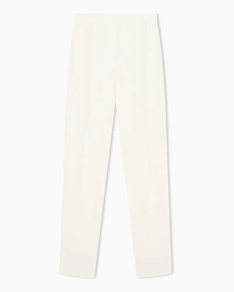 Emporio Armani Ungefütterte Satinhose aus Acetat und Viskose Weiß