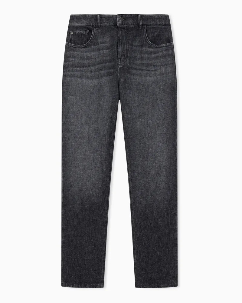 Emporio Armani 5-Pocket-Jeans im Slim Fit aus Comfort Denim im Used-Look Schwarz