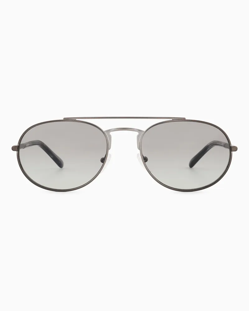Emporio Armani Sonnenbrille mit Pilotenfassung für Herren Grau