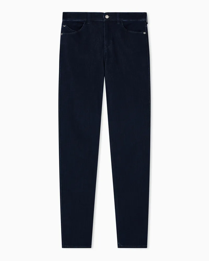 Emporio Armani Jeans J18 mit hohem Bund und schmal geschnittenem Bein aus Denim aus einem Lyocell-Mischgewebe Blau