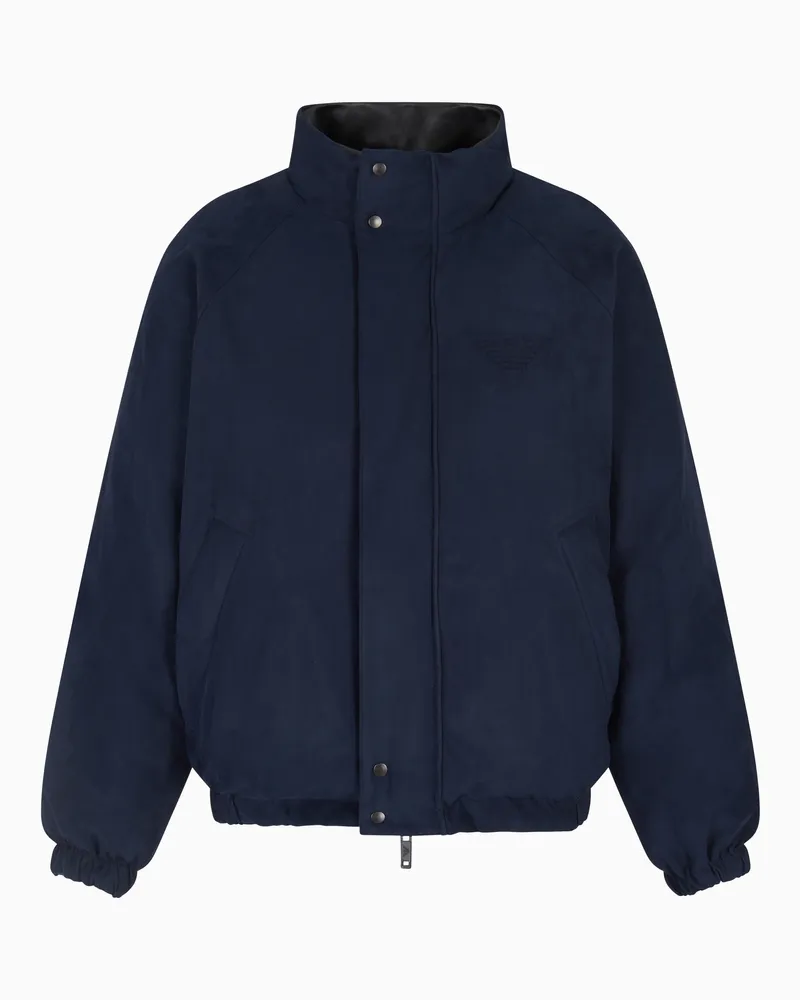 Emporio Armani Wendejacke mit weichem Finish aus der New York Sonderkollektion Marineblau