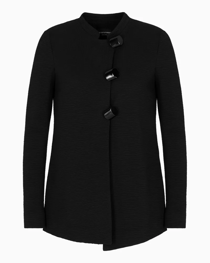 Emporio Armani Jersey-Jacke mit Prägung Schwarz