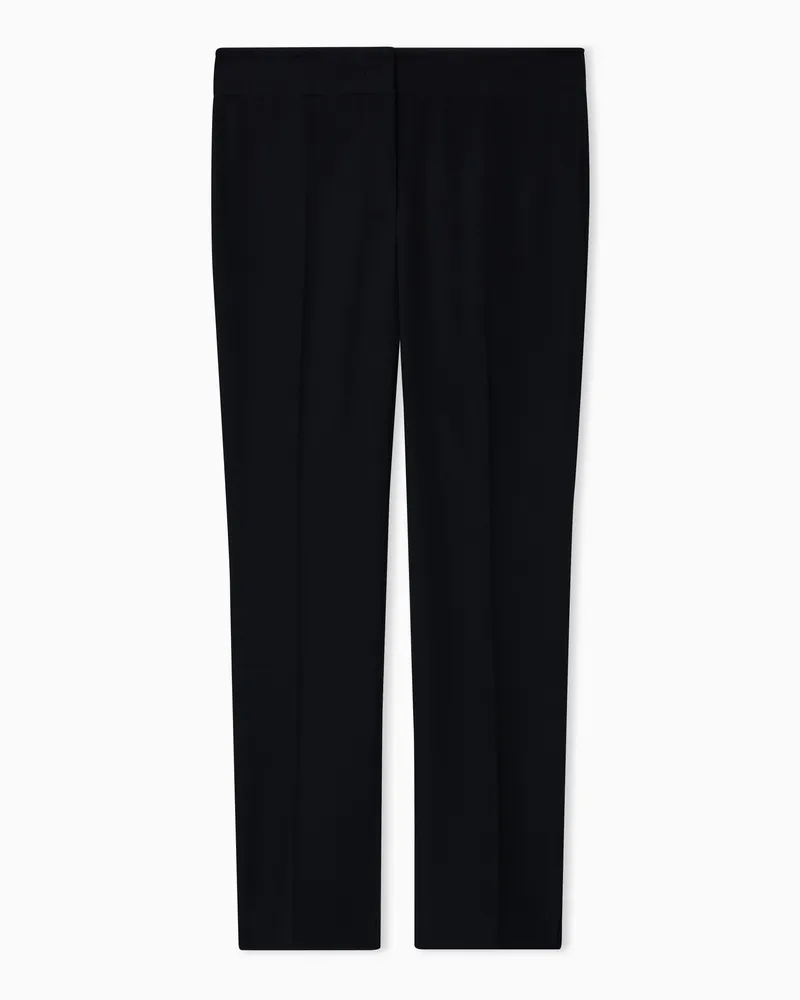 Emporio Armani 7/8-Schlaghose aus Techno-Cady Schwarz