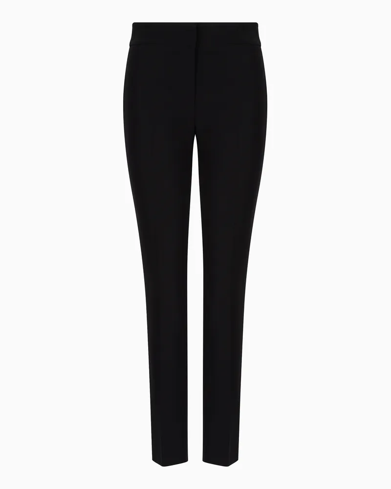 Emporio Armani 7/8-Schlaghose aus Techno-Cady Schwarz