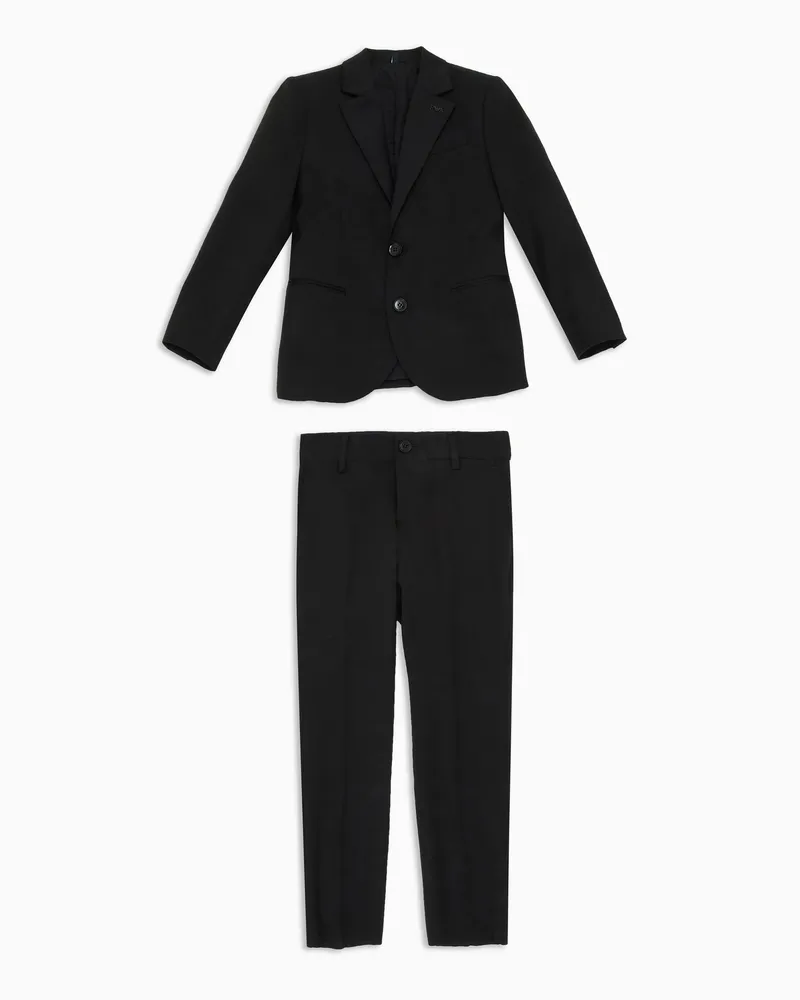 Emporio Armani Einreihiger Anzug aus Schurwollfresko Schwarz