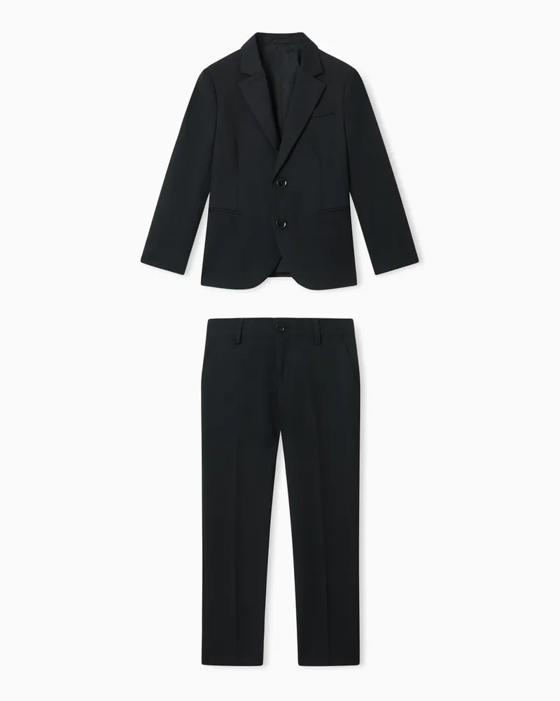 Emporio Armani Einreihiger Anzug aus Schurwollfresko Schwarz