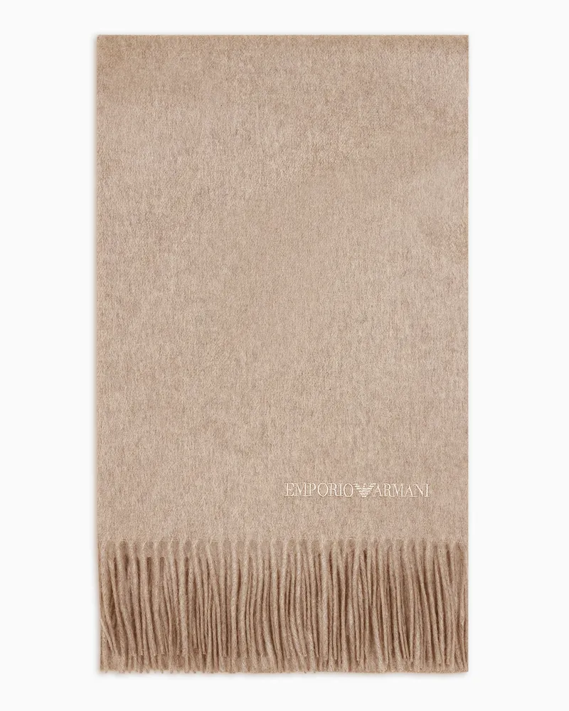 Emporio Armani Schal aus Kaschmirstoff Beige