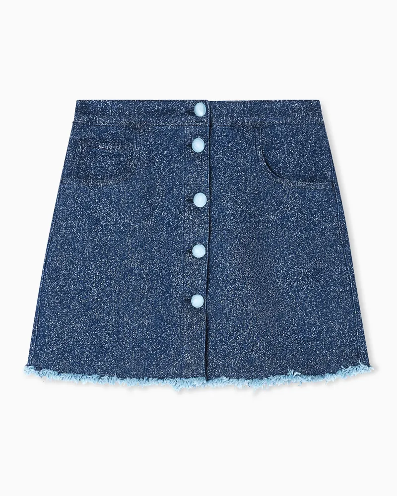 Emporio Armani Minirock aus genopptem Denim Blau