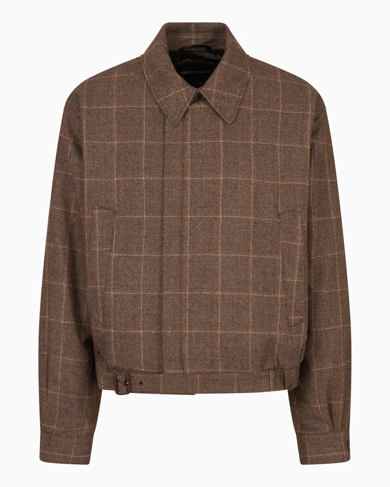 Emporio Armani Blouson aus Flanell mit Karomuster Braun