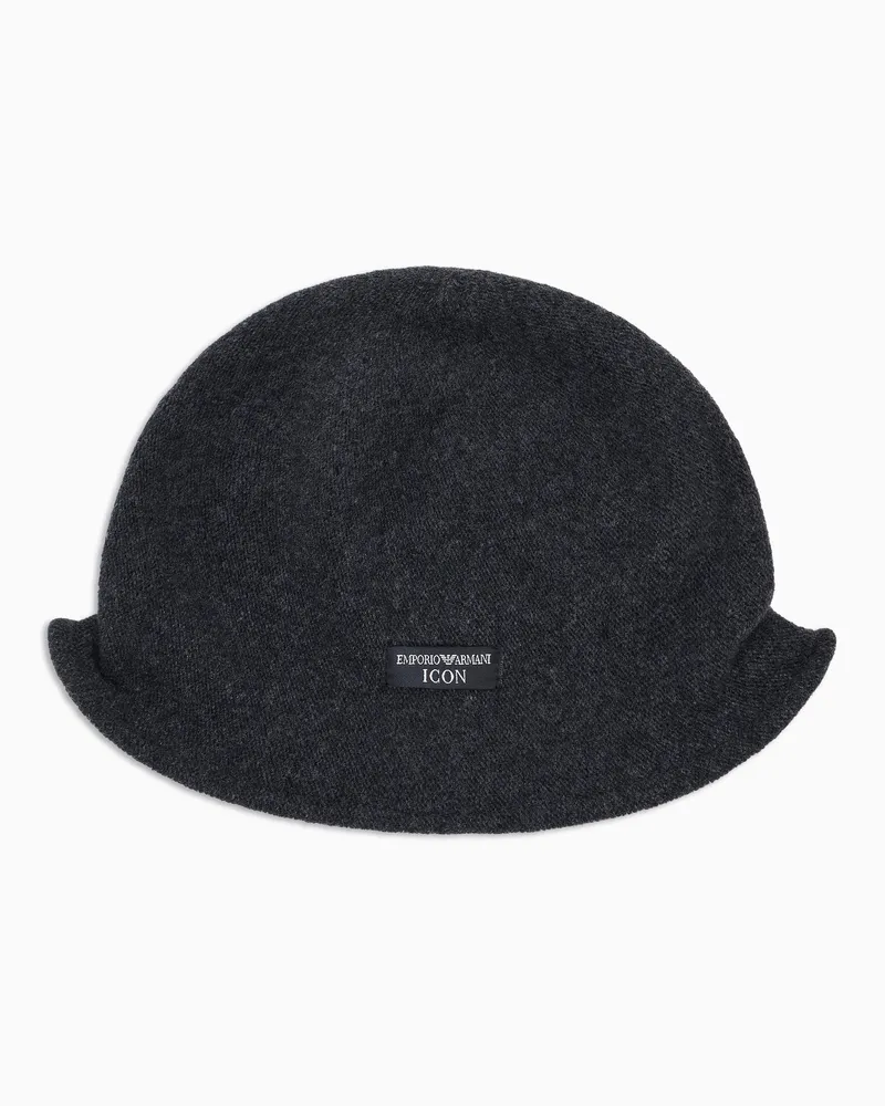 Emporio Armani Icon Glockenhut aus Wolle Hellblau