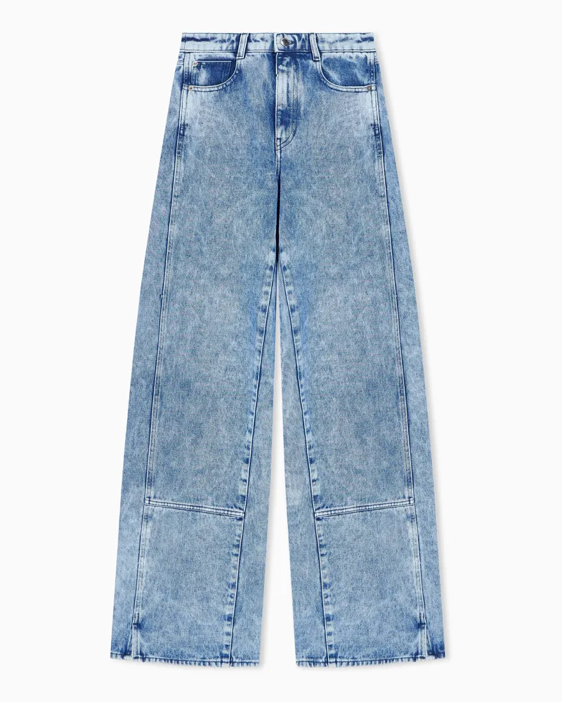 Emporio Armani Relaxed Fit 5-Pocket-Jeans aus marmoriertem Denim Blau