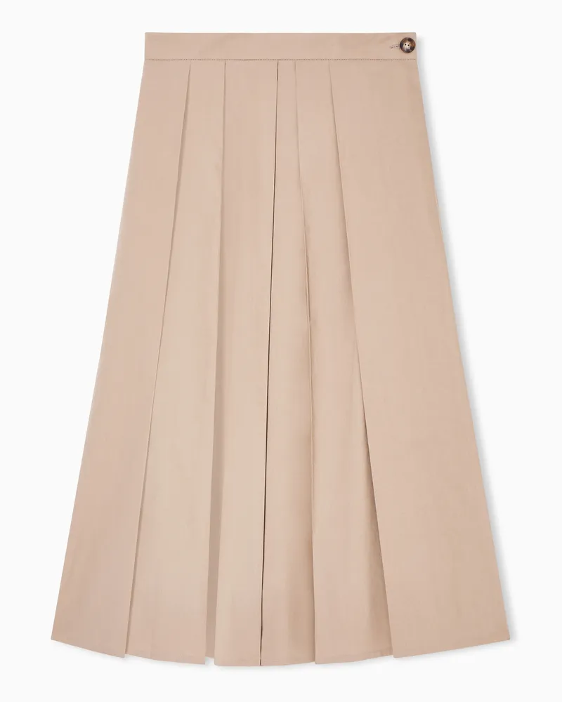 Emporio Armani Eagle Club Faltenrock aus Popeline Beige