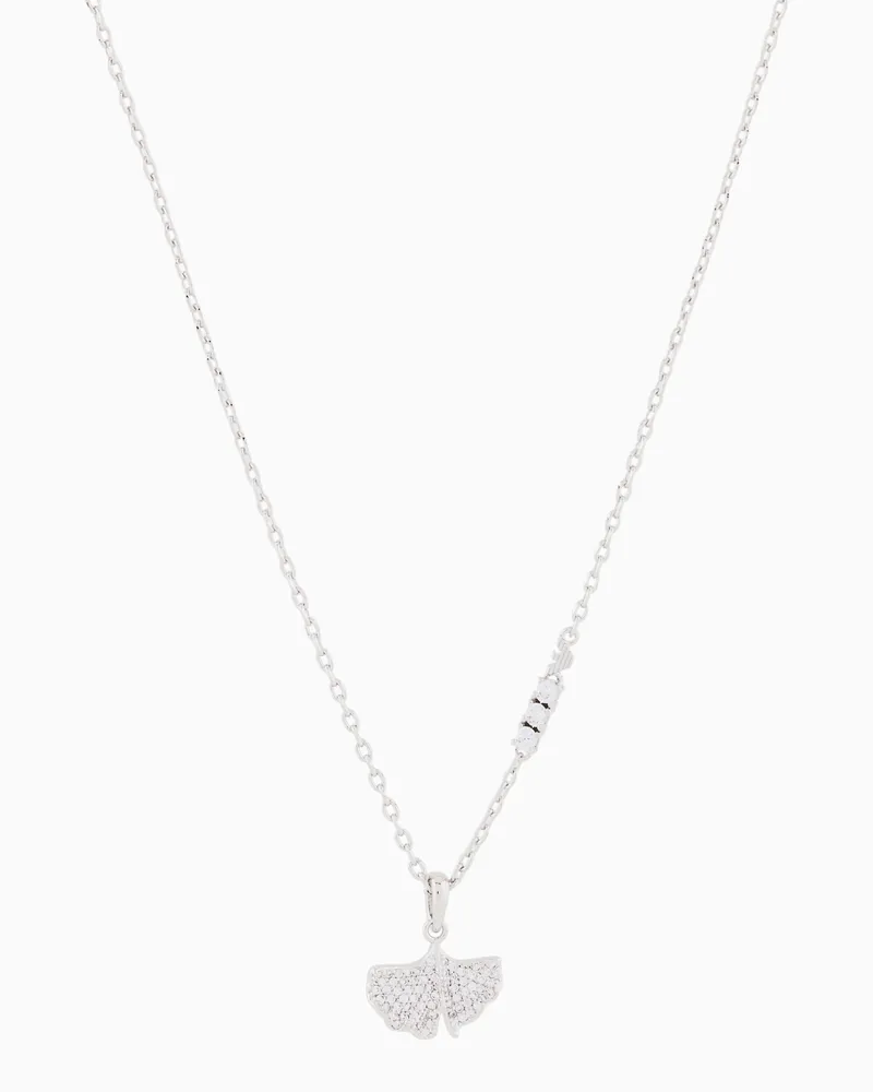 Emporio Armani Kette aus silberfarbenem Messing mit Anhänger Mehrfarbig