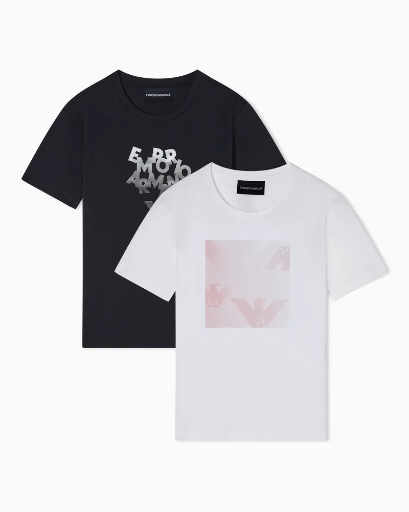 Emporio Armani 2er-Pack T-Shirts aus Jersey mit Print Zweifarbig