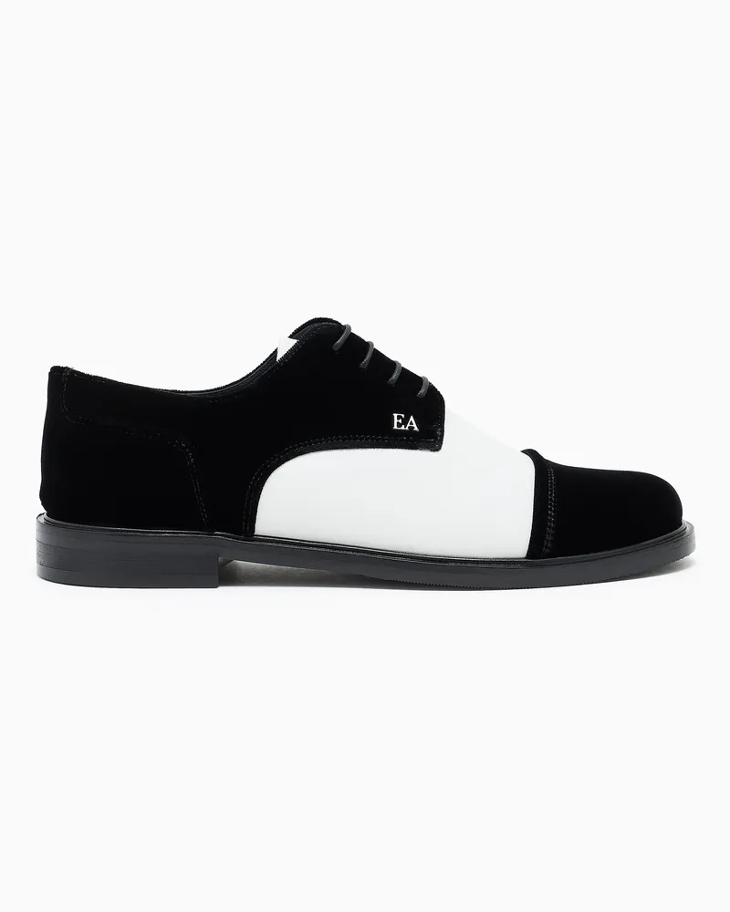 Emporio Armani Brogues aus Samt mit Nappa-Details Schwarz