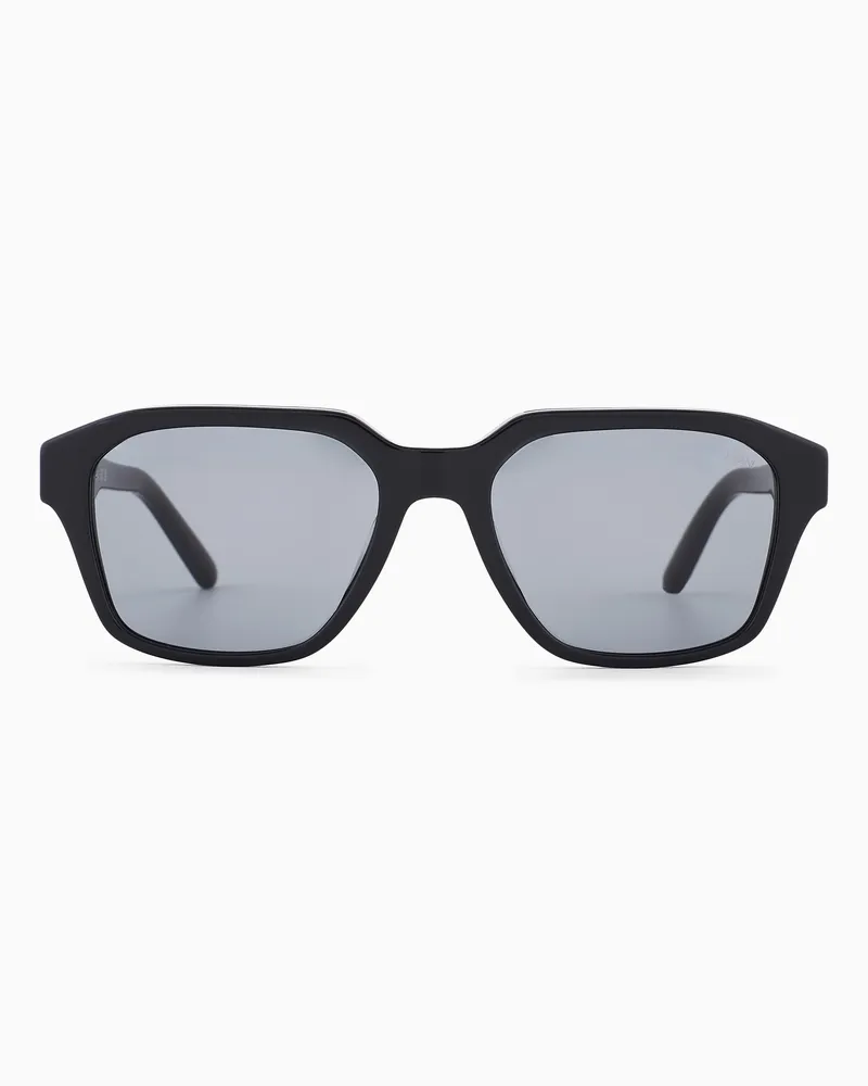 Emporio Armani Herren-Sonnenbrille in unregelmaessiger Form Blau