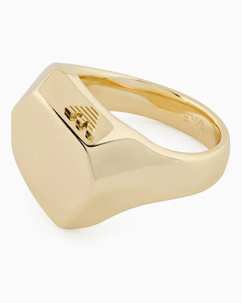 Emporio Armani Ring mit zentralem Punkt aus goldfarbenem Messing Mehrfarbig