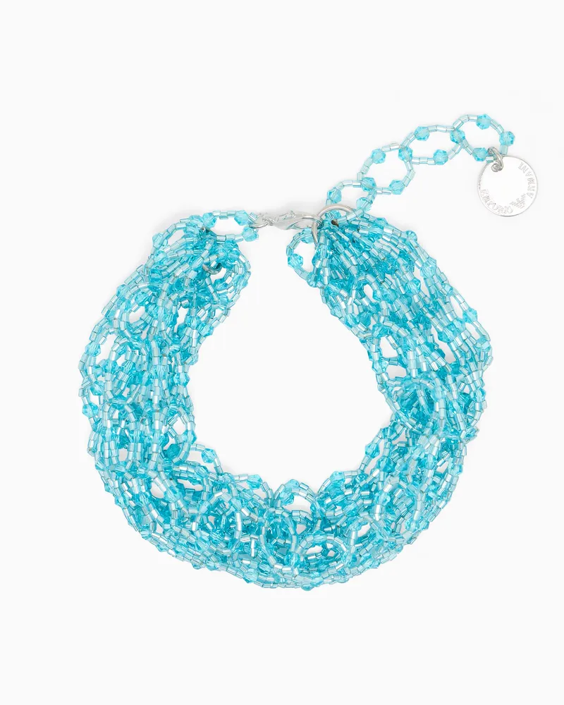 Emporio Armani Armband mit Gitternetzstruktur Hellblau