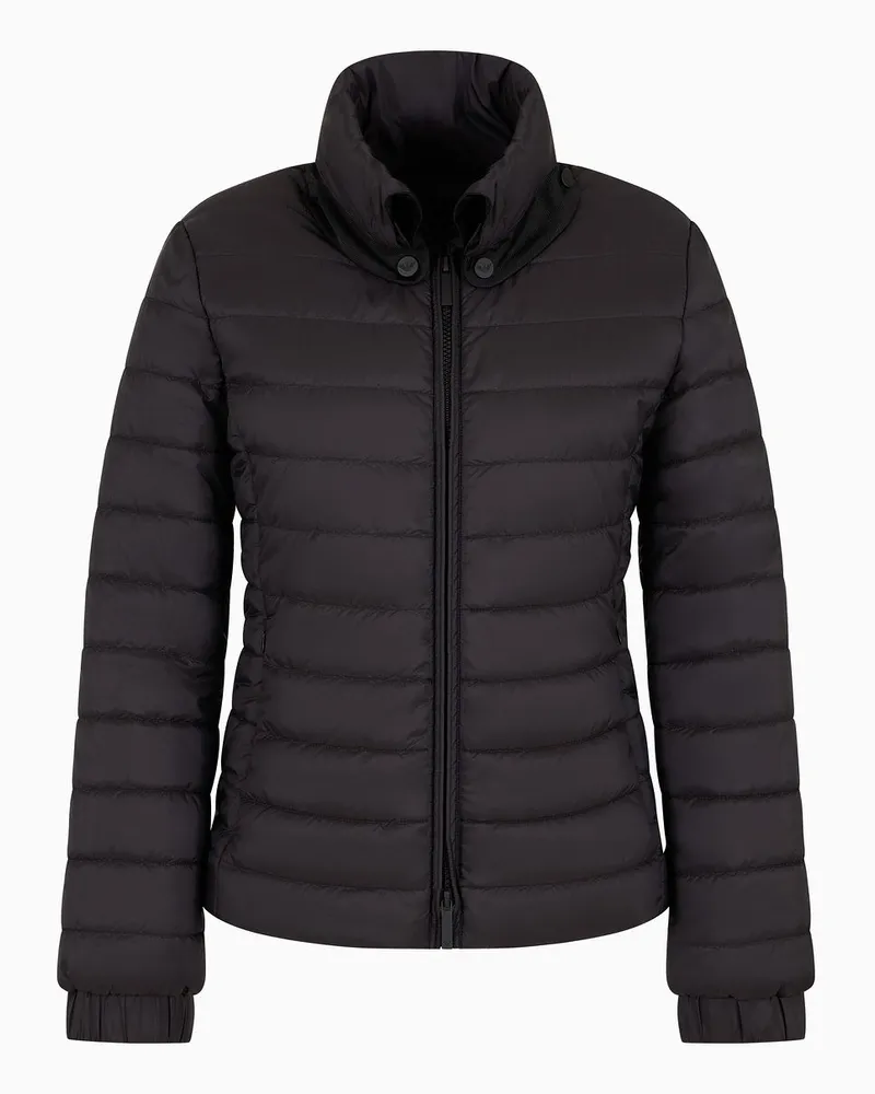 Emporio Armani Asv Wasserabweisende Steppjacke aus Recyceltem Nylon Schwarz