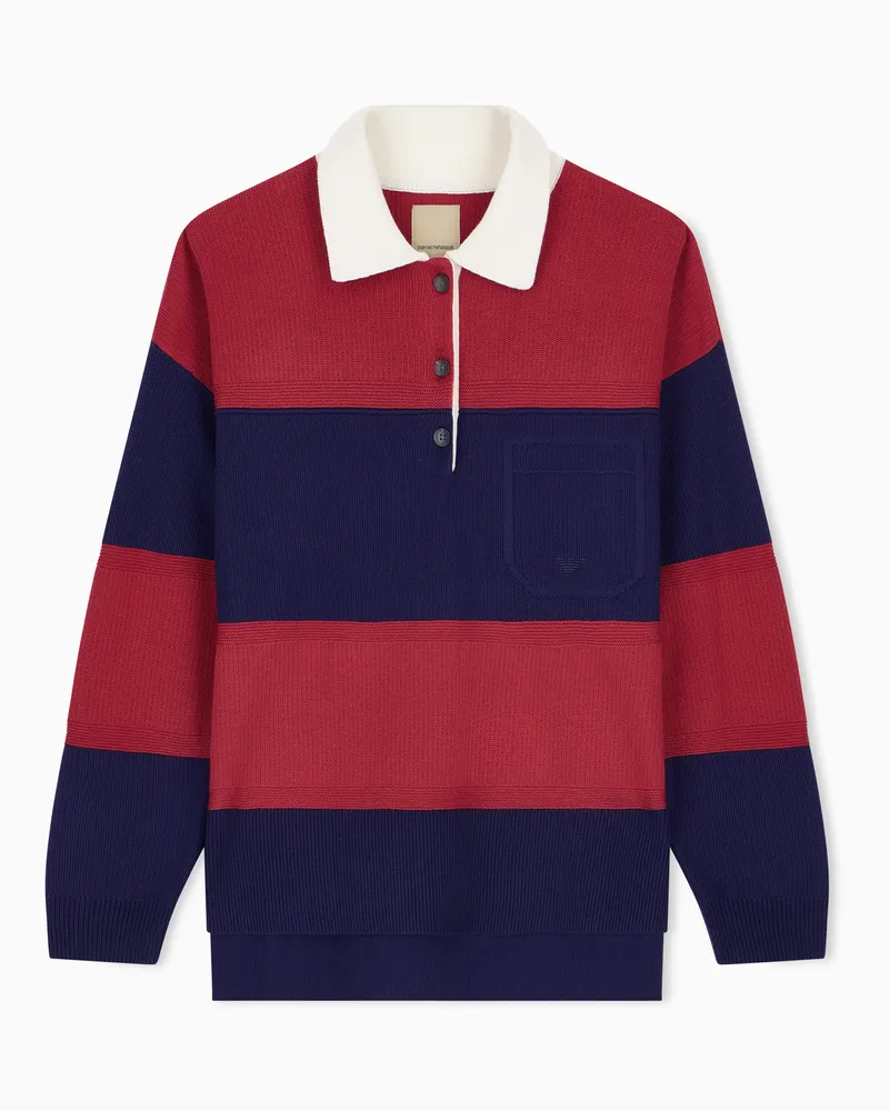 Emporio Armani Pullover mit Polokragen, Boteh Sonderkollektion Blau