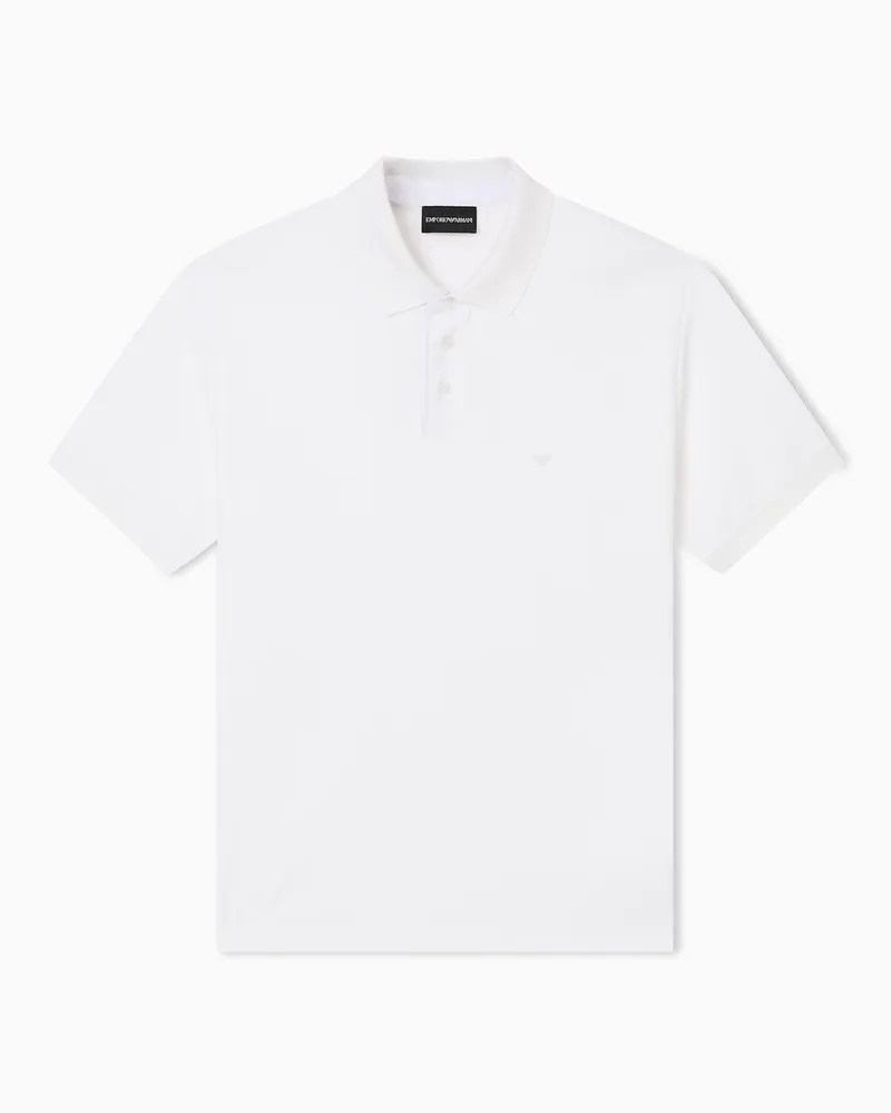 Emporio Armani Stretch piqué polo shirt Weiß