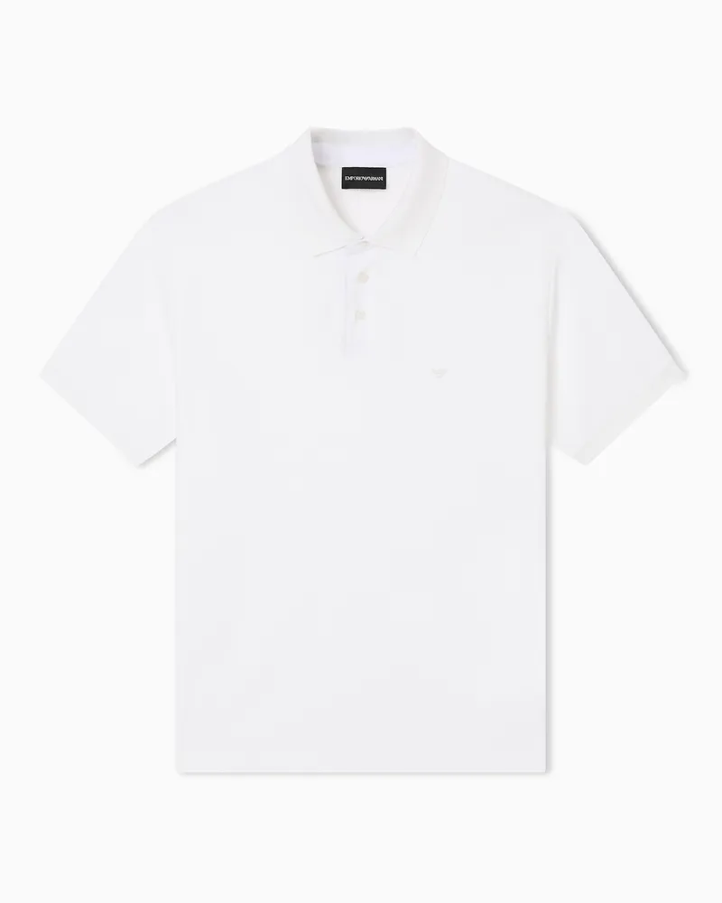 Emporio Armani Regular-Fit-Poloshirt aus Piqué Weiß