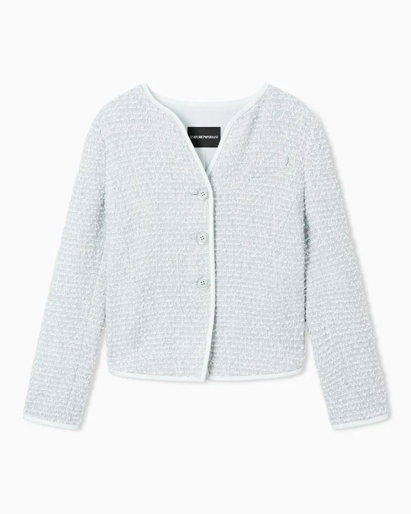 Emporio Armani Lurex tweed jacket Hellblau