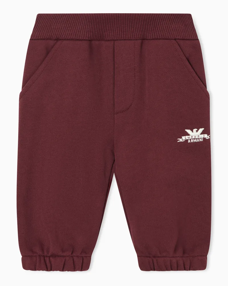 Emporio Armani Jogginghose im Regular Fit aus Baumwollfleece mit Taschen Burgunderrot