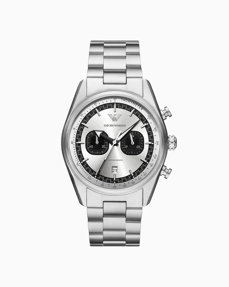 Emporio Armani Chronograph aus Edelstahl Silber