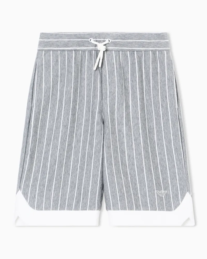 Emporio Armani Bermudashorts mit Tunnelzug aus gestreiftem Jersey Grau