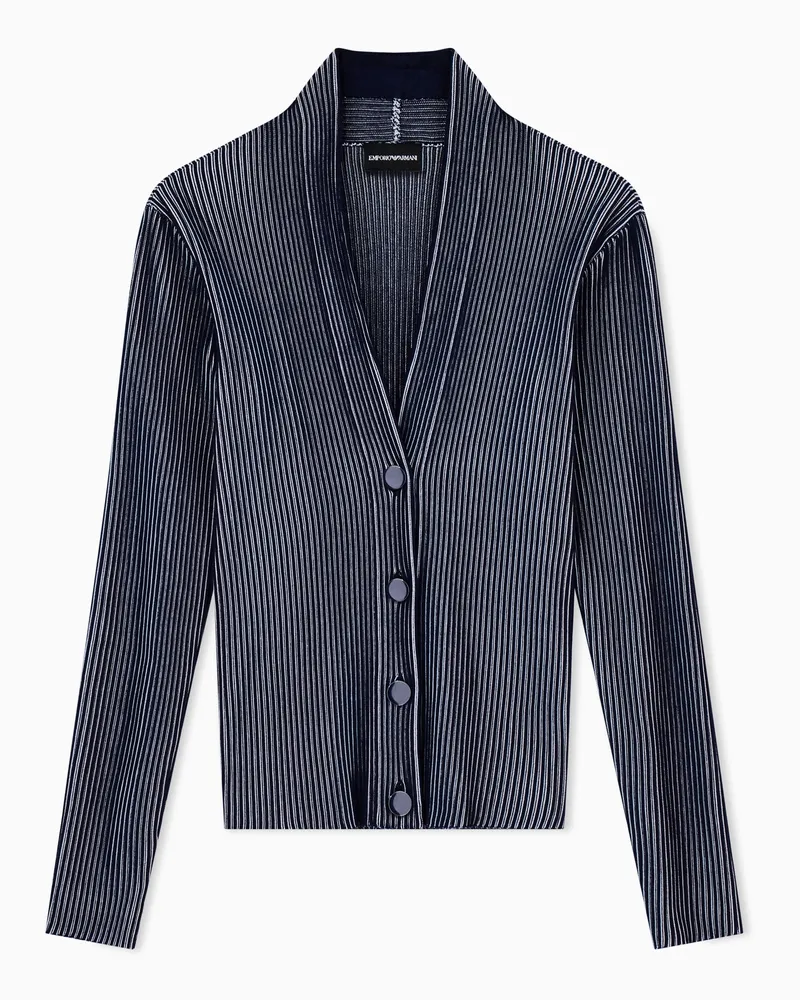 Emporio Armani Cardigan in Hohlrippen-Optik Blau