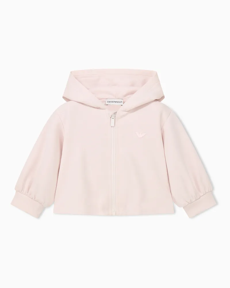 Emporio Armani Regular Fit Kapuzenjacke aus Modaljersey mit Reißverschluss Pink