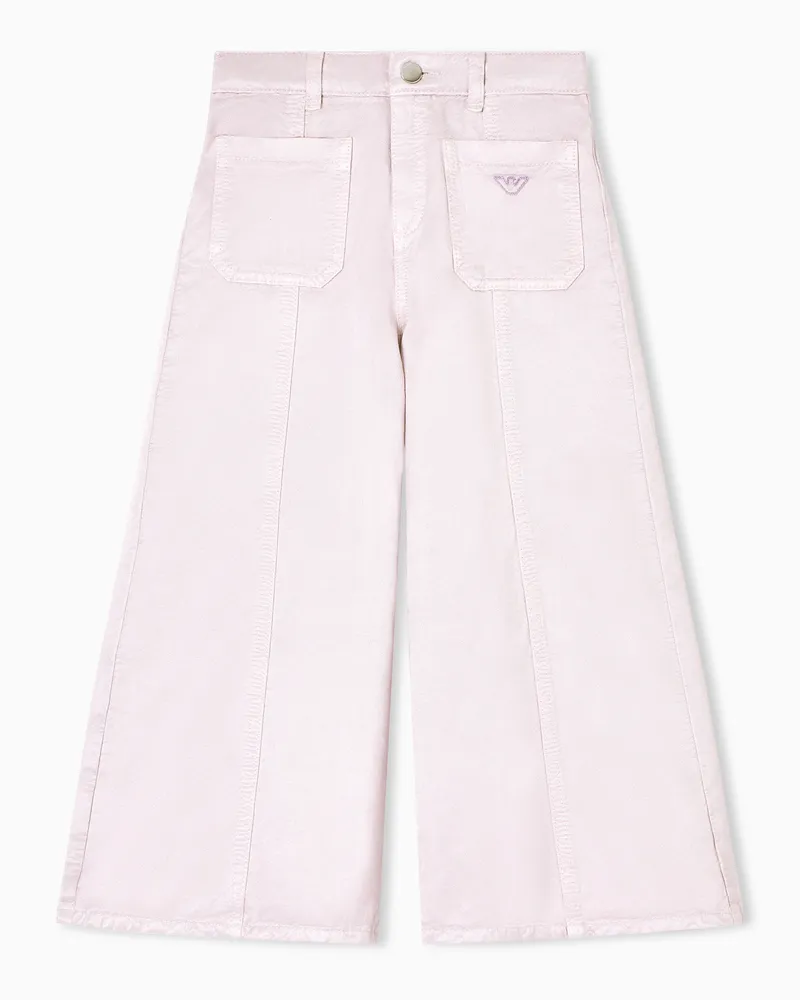 Emporio Armani Hose aus glänzendem Twill-Leinengemisch Violett