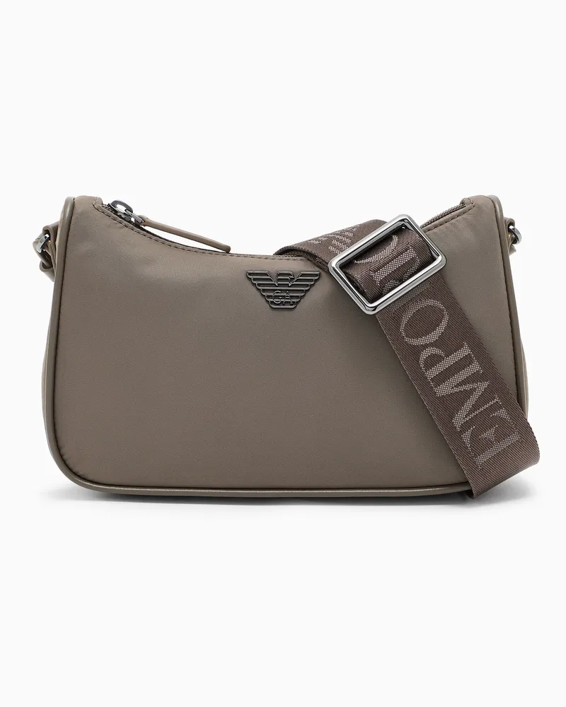 Emporio Armani ASV Schultertasche aus recyceltem Nylon Braun