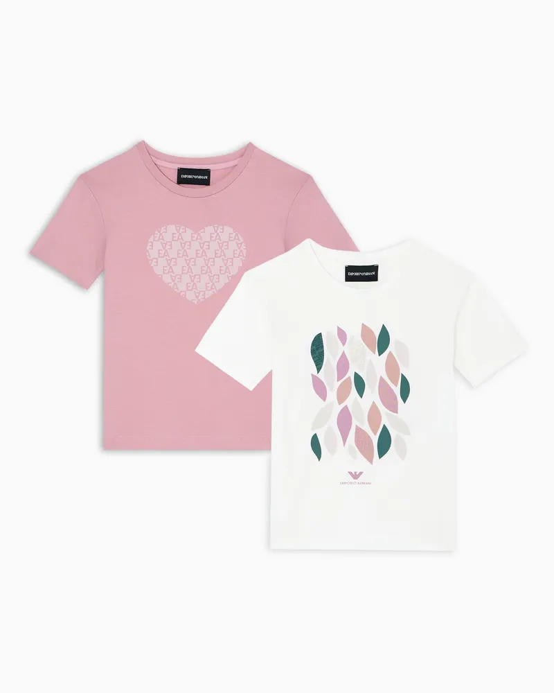 Emporio Armani Pack aus 2 ASV T-Shirts mit „Forest Shade“-Print Weiß
