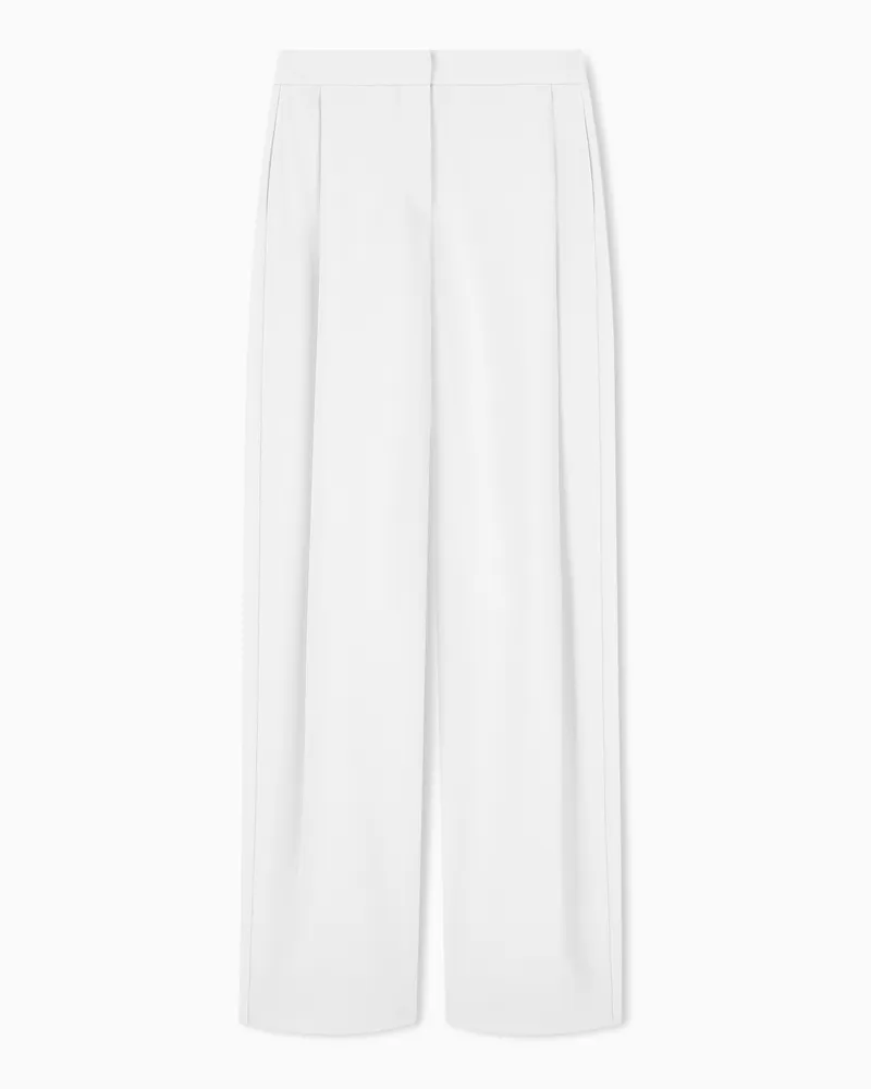 Emporio Armani Weit geschnittene Hose mit hohem Bund und Seitentaschen Grau