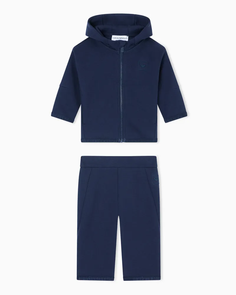 Emporio Armani Trainingsanzug bestehend aus einem Sweatshirt mit Reißverschluss und einer Hose aus Jersey-Interlock Blau