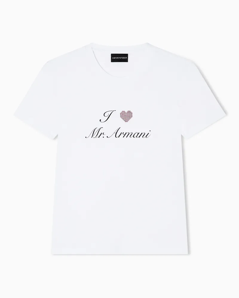 Emporio Armani Stretch cotton jersey T-shirt Weiß