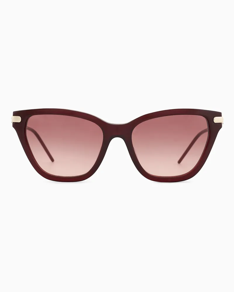 Emporio Armani Sonnenbrille für Damen mit Cat-Eye-Fassung Burgunderrot