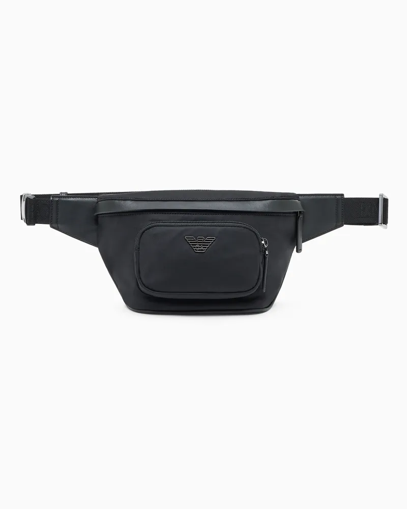 Emporio Armani ASV Gürteltasche aus recyceltem Nylon Schwarz