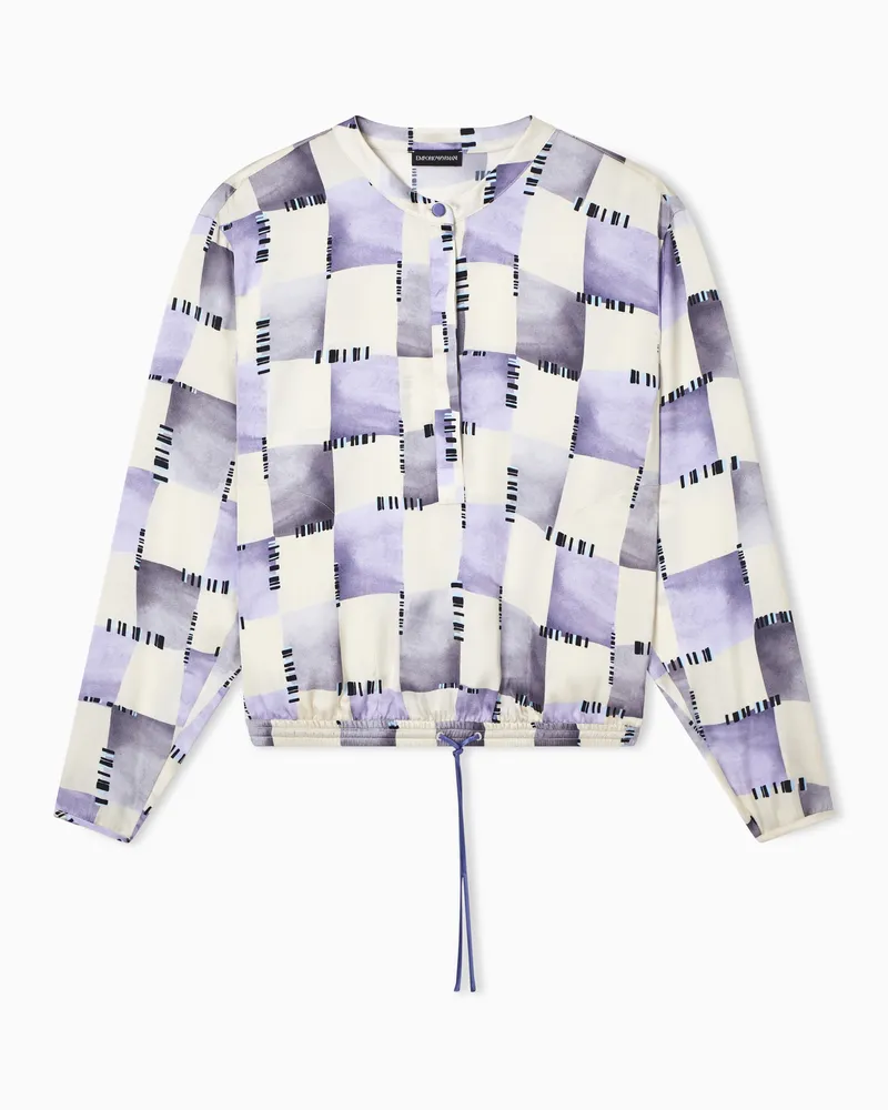 Emporio Armani Check print satin blouse Gemustert