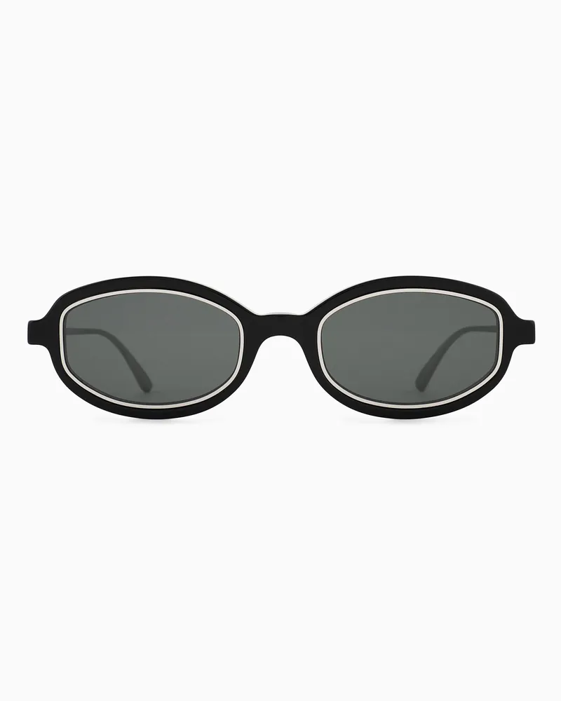 Emporio Armani Sonnenbrille für Damen mit ovaler Form Schwarz