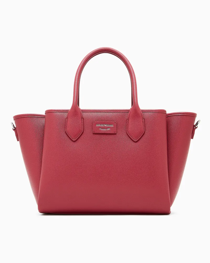 Emporio Armani Mittelgroßer Shopper mit strukturiertem Finish Rot