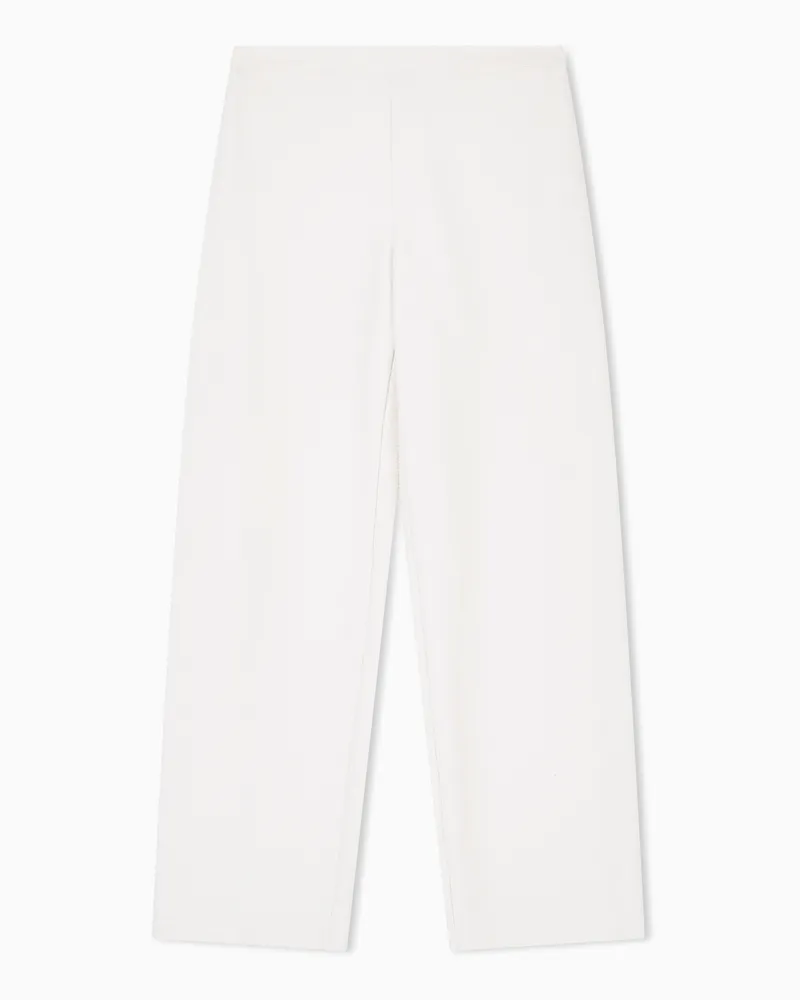 Emporio Armani ASV Palazzo-Hose aus Jersey mit Prägung Beige