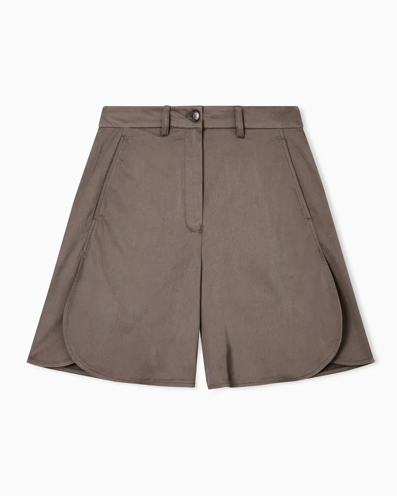 Emporio Armani Shorts aus gebürsteter Baumwolle Braun
