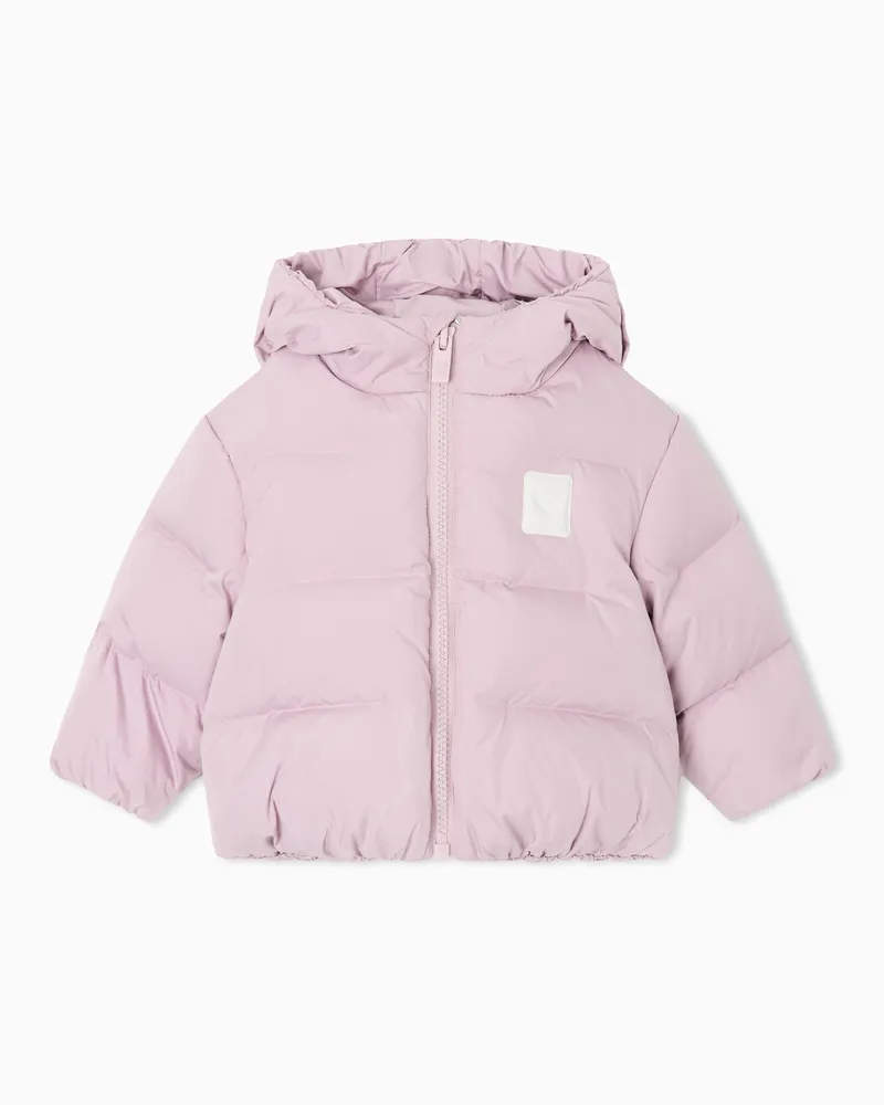 Emporio Armani Regular Fit Kinder-Daunenjacke mit Kapuze und Steppdesign Pink