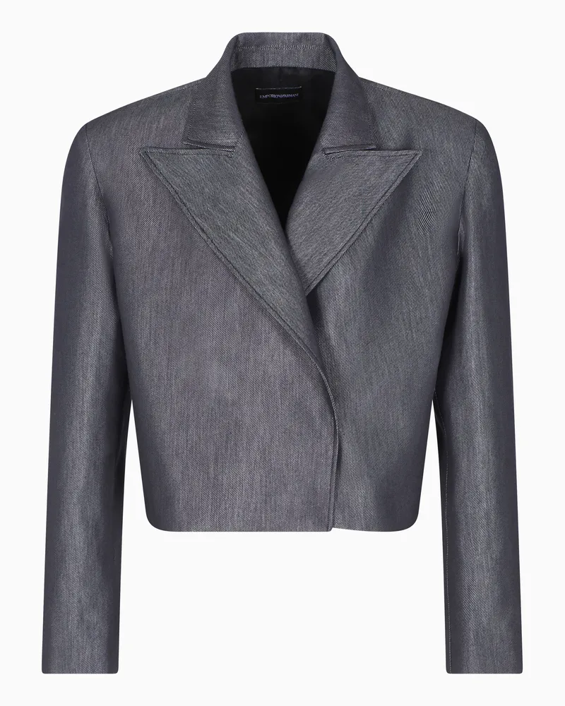 Emporio Armani Garngefärbter Gabardine-Bolero aus der Polygon-Sonderkollektion Schwarz
