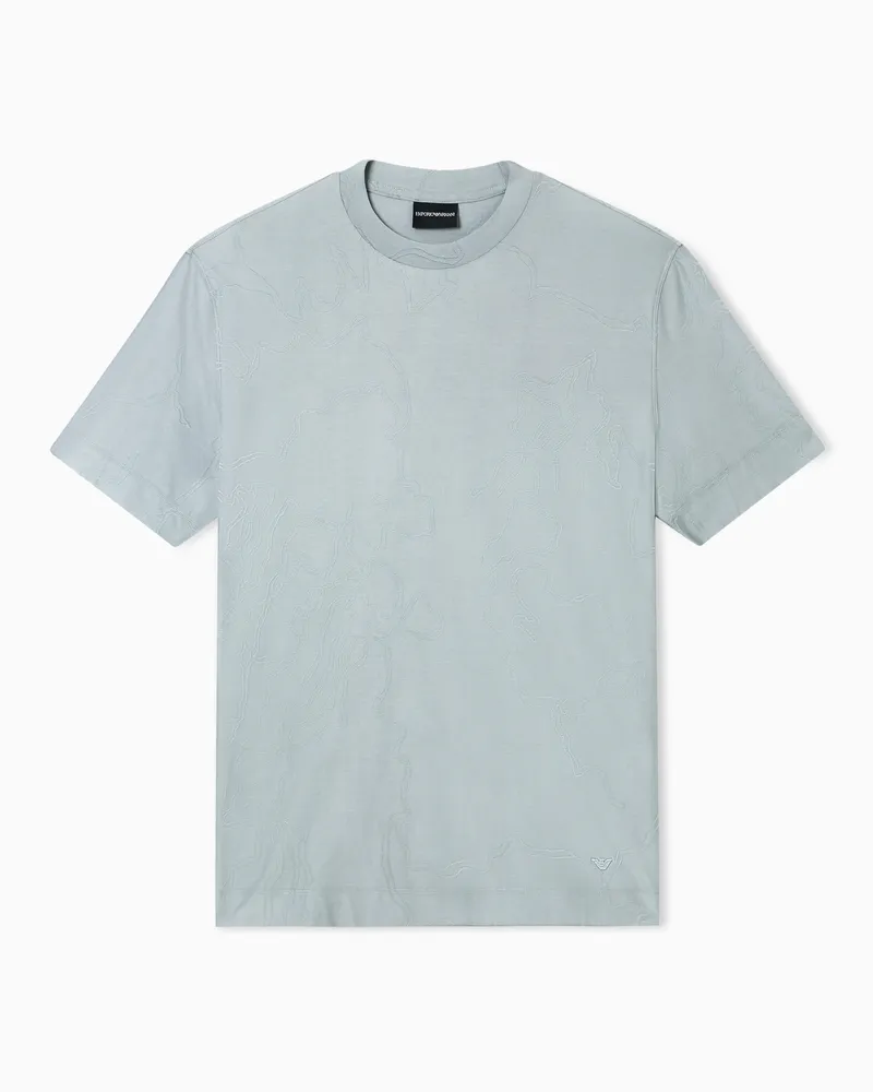 Emporio Armani Silk jersey t-shirt with knit detail Grau