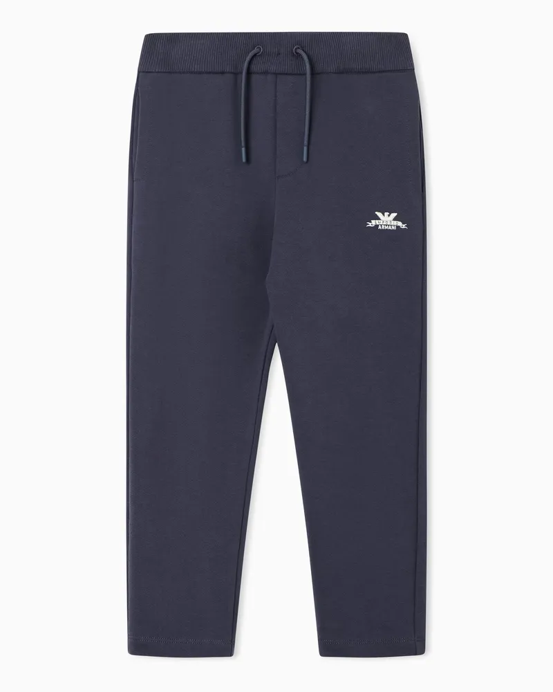 Emporio Armani Jogginghose im Regular Fit aus Baumwollfleece mit Kordelzug Blau